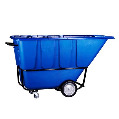 China AG1003 1 yard storage roll container with 4 wheels plastic transit cart tilt truck for sale