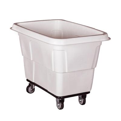 China White Four Wheel Storage PE Tool Cube Trolley Cart 500 Pounds Capacity, Basket Truck for sale