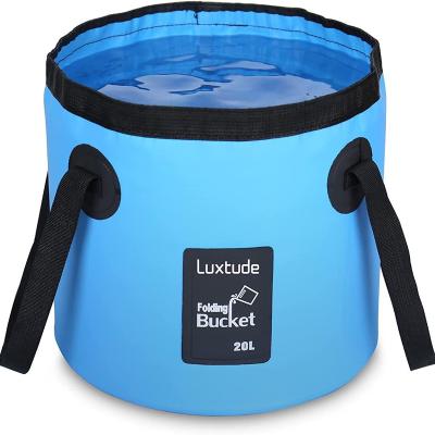 China Collapsible Portable Collapsible Bucket with Handle for Fishing, Camping, Hiking, Backpacking, Outdoor Survival, Car Washing for sale