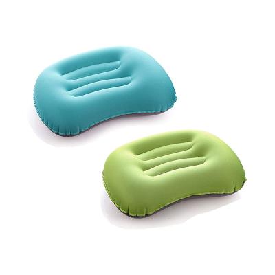 China Press to inflate Portable Neck Traveling Pillow Travel Head Cushion Camping Pillow Travel Inflatable Beach Pillow for sale