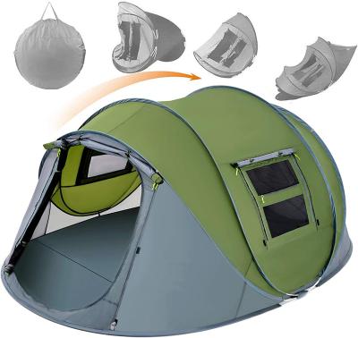 China Extended Type Glamping tent 4 Person Easy Pop Up Tent Waterproof Automatic Setup 2 Doors-Family Tents for Camping Hiking & Traveling for sale