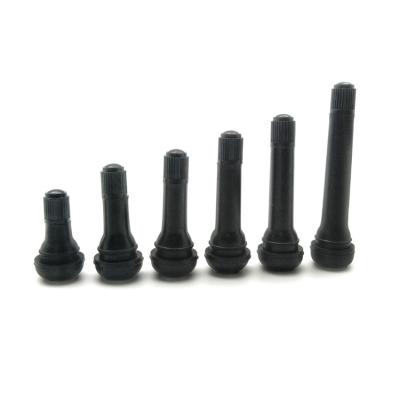 China Nature Or EPDM Wheelsky TR413 TR414 Snap-In Car Tubeless Short Valvula Stems Black Rubber Tire Valve for sale