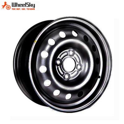 China Wheelsky 15 Inch 15x4.0 PCD 4x108 Steel Black Or Silver Steel Spare Wheel Rim for sale