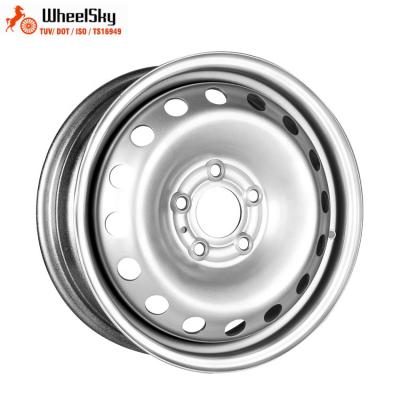 China Wheelsky 665901T-S Silver Paint 16x6.0 Steel PCD 5x118 16 Inch Light Truck Steel Rims for sale