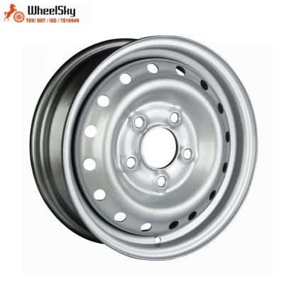 China Wheelsky ET1345501-R12-S 13 Inch Europe Trailer Steel Car Wheel 13X4.5 PCD 5X112 750kg Load Capacity Silver Universal Paint for sale