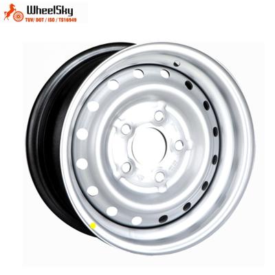 China Wheelsky ET1360501-R12-S 13 Inch 13x6.0 5x112 Trailer Wheel Silver Paint Steel Rims for sale