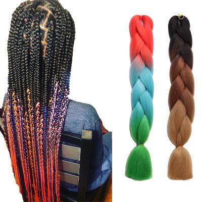 China Wholesale Jumbo Braiding Hair Ombre Braiding Hair Yaki Colors Jumbo Box Braiding Hair Extension Jumbo Braid Hair Extension for sale