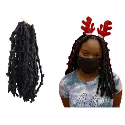 China Butterflies locs Wholesale Black Butterflies Locs crochet black NuNu locs hair 18In synthetic hair extension for sale