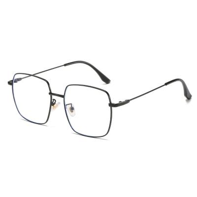 China Fashion Designer Woman Metal Rectangle Frames Resin 2022 Ray Protected Optical Eye Glasses Blue for sale