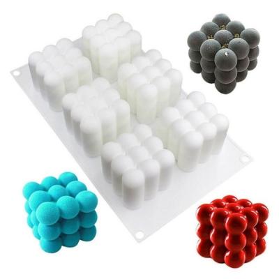 China Sustainable 3D Soy Shaped Handmade Aromatherapy Plaster Candles DIY Chocolate Candy Cake Tools Silicone Mold for sale