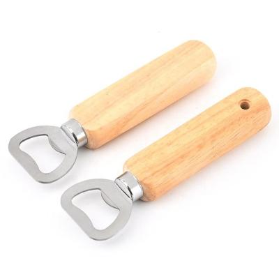 China Sustainable Bartender Wooden Handle Beer Bottle Opener For Home Kitchen Bar Or Restaurant for sale