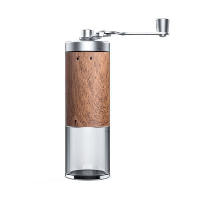 China Viable Manual and Mini Portable Wood Grain Pattern Coffee Bean Grains Spice Mill Coffee Grinder for sale