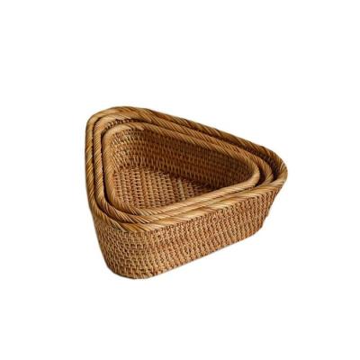 China Sustainable Kitchen Woven Container Set Handmade Natural Rattan Storage Container Wicker Box for sale