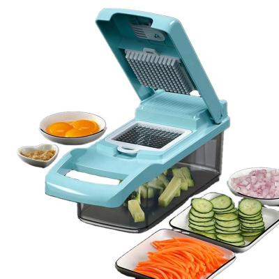 China Viable Cutter Food Potato Veggie Onion Slicer Mandoline Kitchen Utensils Vegetable Cleaver And Dicer With Container for sale