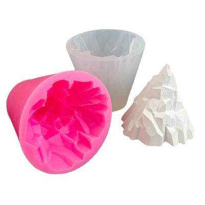 China Disposable 3D Snow Mountain Food Grade Silicone Mold Iceberg Mold For Soap Candle Chocolate for sale