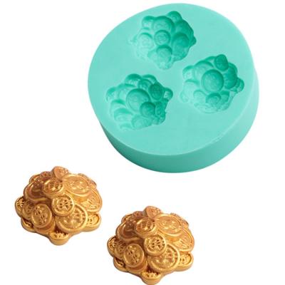 China Sustainable Silicone Soap Mold Stacked Dollars Coins Funny Cake DIY Chocolate Mold for sale