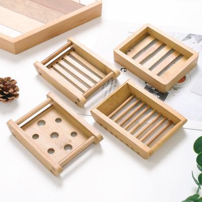 China Rustic Eco-friendly Natural Durable Degradable Environmentally Friendly Bathroom Accessories Bamboo Drain Soap Dish Holder for sale