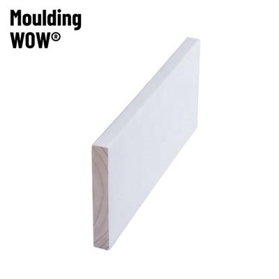 China S3S / S4S Modern White Primed Wood Board Skirting Wood Mount For Stairs Self-Jointed Primed Pine for sale