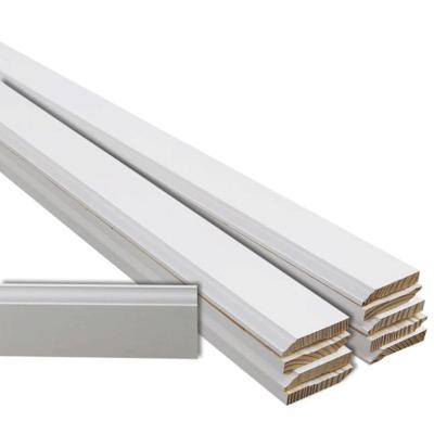 China All White Solid Wood Architectural Carving Paint Molding Baseboard Solid Wood Baseboard Skirting Molding for sale