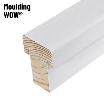 China Modern White Primed Joint Wood Finger Door Warm Post Primed Wood Frame Trim Molding Finger-joint Primed MDF Mount for sale