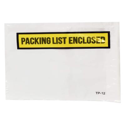 China Logistics Shipping Clear Plastic Bags Adhesive Document Shipping Label Pouches Enclosed Packing Slip Envelope Pouches for sale