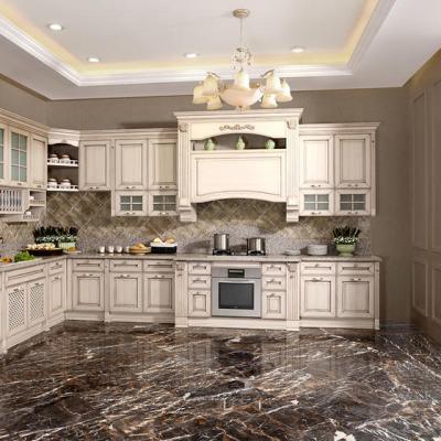 China italian cabinet luxury white kitchen cabinets with counter top for villa house for sale