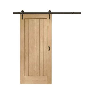 China modern wood barn door sliding wooden door with track and rollers for sale