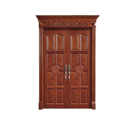 China 2020 antique products main door designs double door wood panel door design for sale