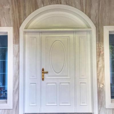 China Fashion style white solide main door modern entry door exterior door for villa for sale