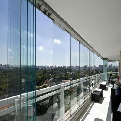 China Modern design aluminium frameless glass folding window for sale