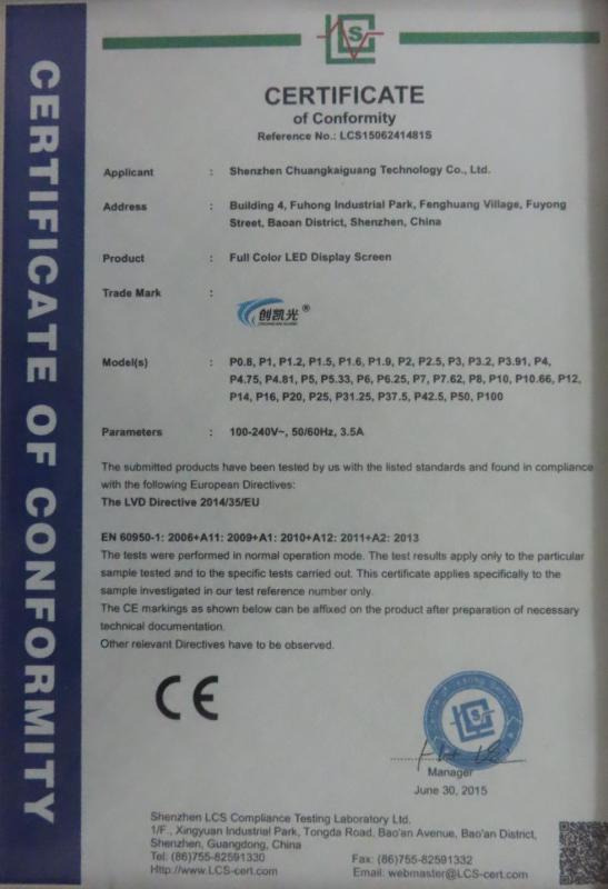 CE - Shenzhen Chuangkaiguang Co.,Ltd.