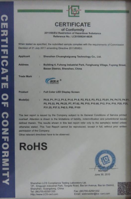 RoHS - Shenzhen Chuangkaiguang Co.,Ltd.