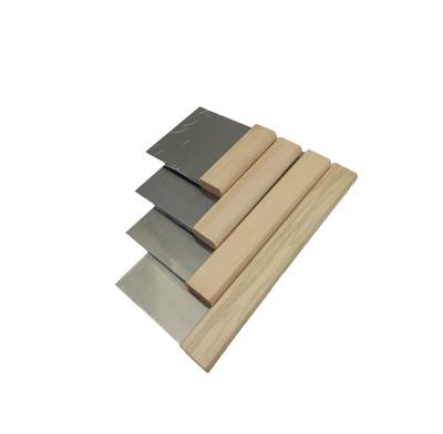 China Durable High Quality Wood Handle Square Putty Knife Steel Wall Scraper for sale