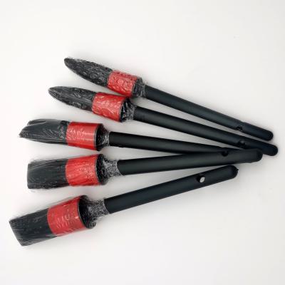 China Multifunctional Durable Plastic Car Brush Handle Detail Cleaning 5 Piece Set For Car Cleaning for sale