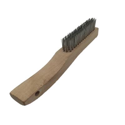 China High Quality Wooden Hygiene Cleaning Brush Handle Stainless Steel Wire Scratch Brushes for sale