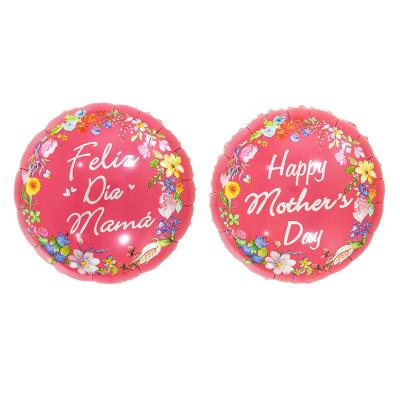 China Decoration 18 Inch Happy Mother's Day Balloon Helium Te Amo Mama Round Heart Shaped Foil Balloon for sale