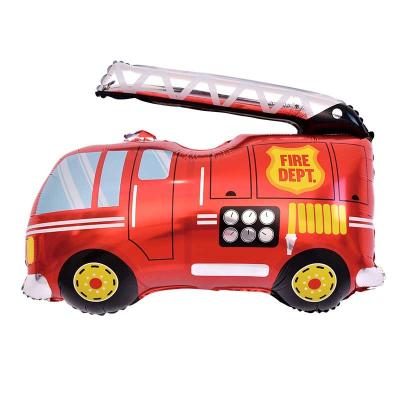 China Decoration Custom Automobile Fire Engine Truck Foil Balloons Globos for Children's Party for sale