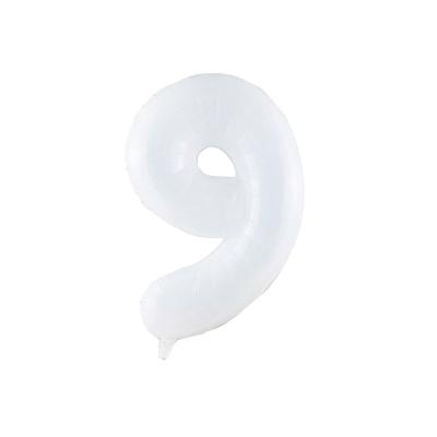 China Festival 32 Inch White Number Balloon Foil Helium Number Balloon For Party Supplies for sale