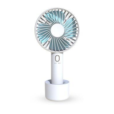 China Car Durable Using Pocket Portable Mini Usb Rechargeable Hand Wireless Fan 4 Inch Small Handheld Fan With Seat for sale