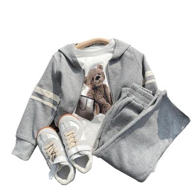 China Girls breathable spring and fashionable Korean version of the suits 2023 autumn the new children's cotton casual hooded sports two-piece set for sale