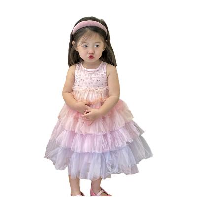 China Casual Korean version of the cake dress gauze princess skirt of the new dress girls dress 2023 colorful children's skirt children for sale