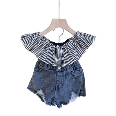 China Breathable South Korean version of the girls fried fashion street summer jeans shorts for children for sale