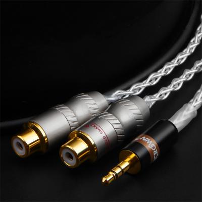 China High Fidelity COMPUTER 3.5mm Jack To Female 2RCA Cable Car Sound System Audio Amplifier Audio Power Cable for sale