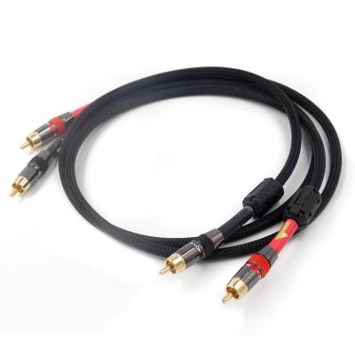 China COMPUTER A pair RCA to RCA jack audio signal wire high purity copper sound equipment power amplifiers speaker line for sale