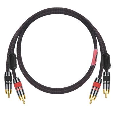 China COMPUTER Fever Cable High-Fidelity High-Fidelity Copper Dual RCA To RCA Subwoofer Line Lotus Car Audio Power Amplifier for sale