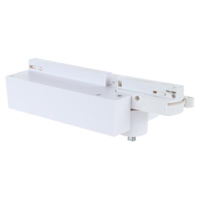 China Indoor decoration 2 wire spotlight track power box in white led track gearbox connect single circuit lighting track for sale