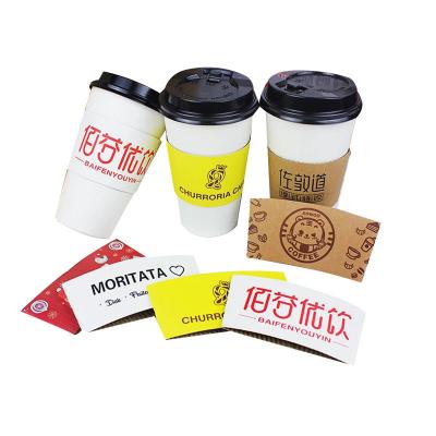 China Double Wall Disposable Kraft Paper Disposable Coffee Cup With Lid And Sleeve for sale