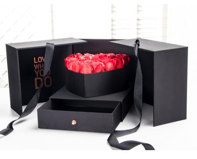 China Recyclable Luxury Cube Michaels Gift Box Creative Cardboard Flower Drawer Box for sale