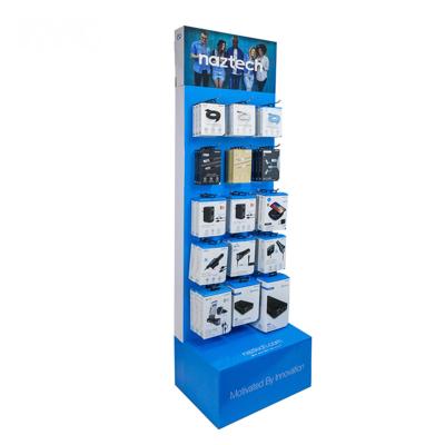 China Advertising Customized Accessory POP Advertising Mobile Phone Cardboard Hook Display Rack for sale