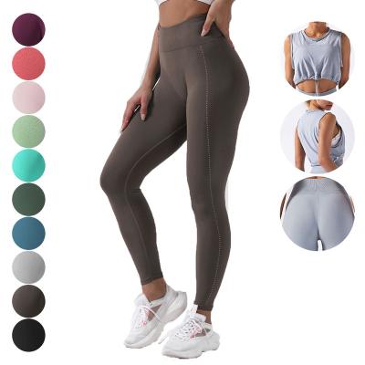 China Brown Fashion Anti Cellulite Women Gym Yoga Leggings Sexy Booty Lift Cuffs Breathable With Logo Custom Made for sale